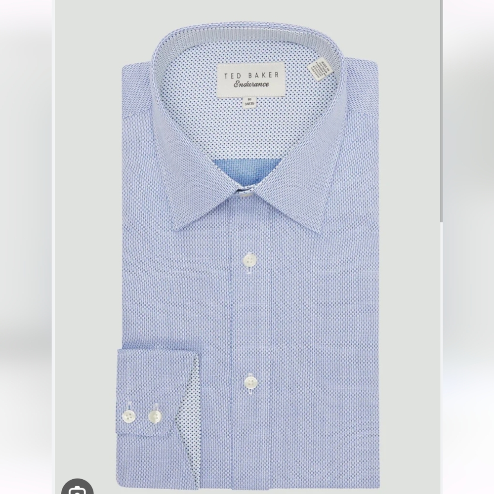Ted Baker Endurance Blue pattern button up dress shirt